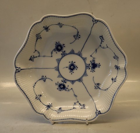 2195-1 Ottekantet kagefad  23 cm Kongelig Dansk Porcelæn Musselmalet