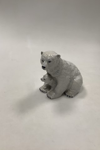 Royal Copenhagen Motherly Love Figur - Isbjørnemor med unge No. 353