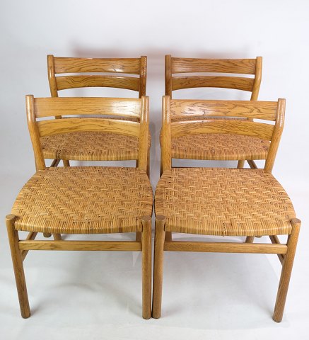 Sæt af fire spisestue stoe, Fletsæde, Børge Mogensen, C.M Madsen møbelfabrik, 1960