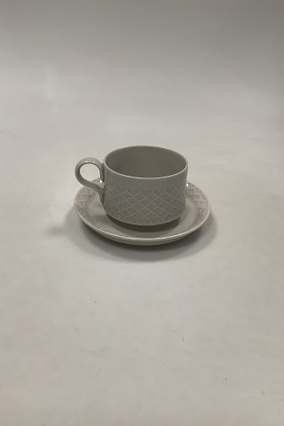 Bing and Grondahl/Kronjyden Stonware White Cordial Coffee Cup and Saucer No. 305