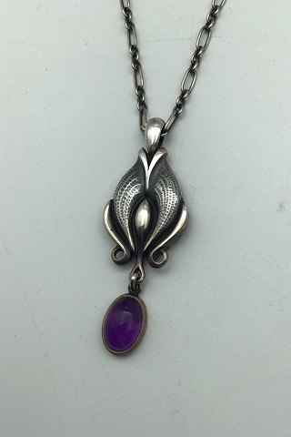 Georg Jensen Sterling Sølv 2012 Årsvedhæng (Ametyst) med halskæde
