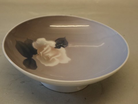 B&G 29-382  Art Nouveau skål med rose 5.5 x 16.5 cm FDB decor Eneret Bing & Grøndahl