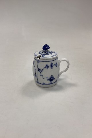 Royal Copenhagen Musselmalet Riflet Sennepskrukke med låg No. 137
