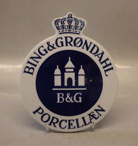 B&G Porcelain Dealer sign with crown 19 x 16 cm