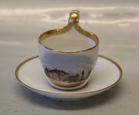 Amalienborg seen from the habor RC Antique Cup 6.3 x 8 cm with high handle 8.5 cm  and saucer 14 cm  Royal Copenhagen prospectus cup