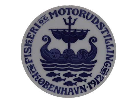 Lille Royal Copenhagen Mindeplatte fra 1912Fiskeri og motorudstilling København
