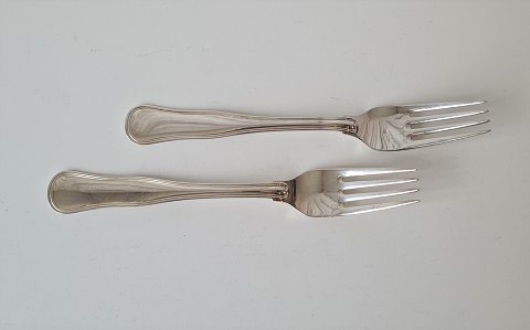 Cohr Dobbelt riflet middagsgaffel i sølv 19,5 cm.