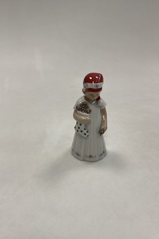 Royal Copenhagen Figur Else med Julehue og Julesok No. 093