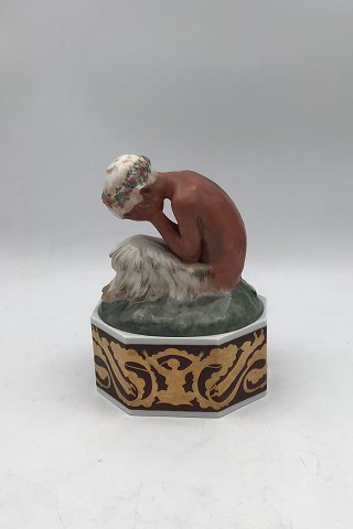 Royal Copenhagen Gerhard Henning Overglaze Figurine “ Weeping Faun on stand “ No 1188