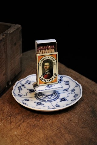 Royal Copenhagen Blue Fluted Plain ashtray with match holder. RC# 1/136...