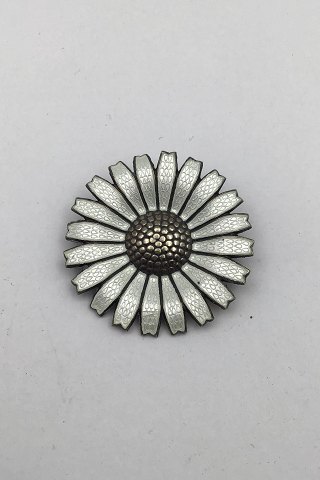 A. Michelsen Forgyldt Sterling Sølv Marguerit Broche (Guilloche)