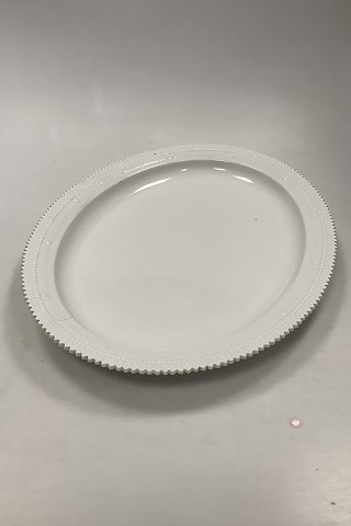 Royal Copenhagen Hvid Flora Danica Perlestel Stort ovalt serveringsfad no. 3520 / 374