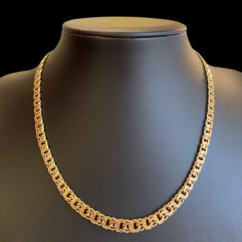 Bismarckhalskæde i forløb, 14 kt. guld, l. 42,5 cm. b. 4-8 mm.S. V. Glymerrs eft.