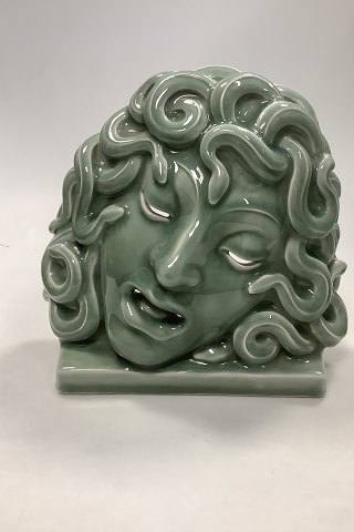 Unika Royal Copenhagen Grøn Celadon Maske af Medusa No. 2950, Hans Henrik Hansen 1927