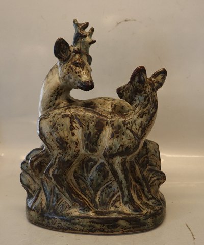 21449 RC Deer group ca 34 x 25 cm  KK april 1957 Royal Copenhagen Art Pottery