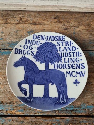 Royal Copenhagen Mindeplatte i anledning af den Jydske industri og landbrugs udstilling i 1905