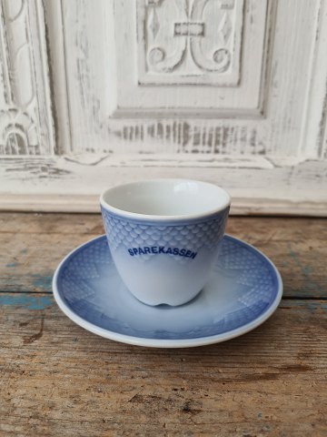B&G Blue Tone coffee cup with logo "Sparekassen" No. 744