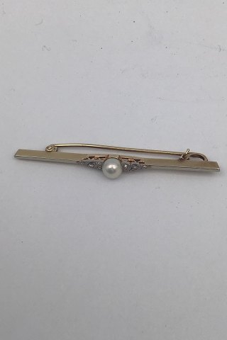 David Andersen 14K Guld Broche med Perle