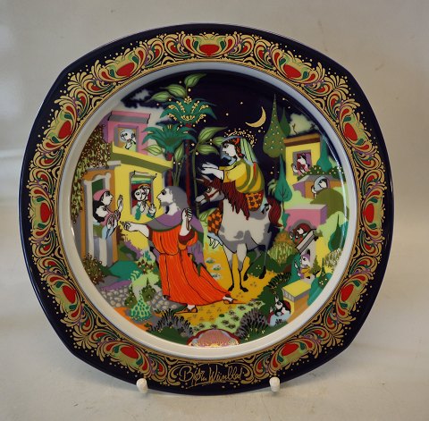 1989 Bjørn Wiinblad Juleplatte: Julens Sange på Porcelæn "Hvem Banker" 