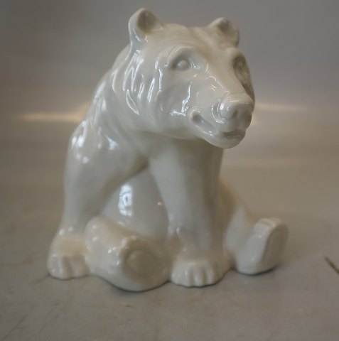 Lyngby Siddende Isbjørn GL. 12 x 14 cm Lyngby Porcelænsfigur