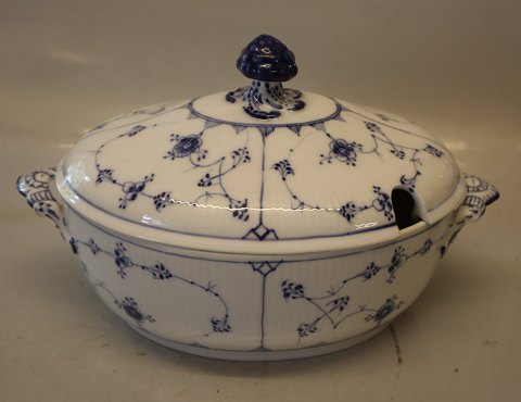 214-1 Terrin, oval, 12 pers. 19 x 20.5 x 32.5 cm Kongelig Dansk Porcelæn Musselmalet 