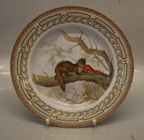 239-3549 Fauna Danica Traditional Dinner Plate: European Marten "Mustella martes". New # 624 25 cm / 10"    Game plates Danish Porcelain