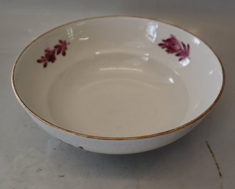8065-427 Salad basin, round 8 x 23 cm  Purple Danish Porcelain Purpur Flower with gold braided Tableware