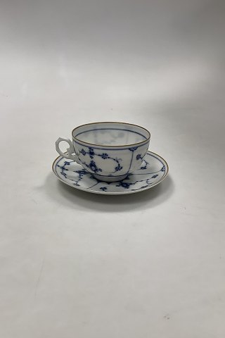 Bing and Grondahl Blue Fluted Plain / Blue Traditional Tea Cup with Hoveddepot Mark