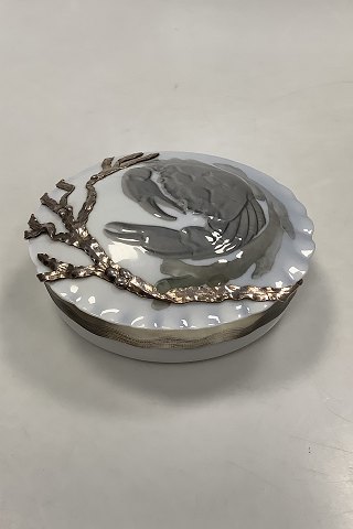 Royal Copenhagen Art Nouveau Silver Mounted Lidded Crab Dish Anton Michelsen 1912 No 19/9