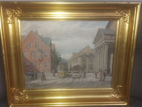 Kaj Molter: Motif with life in Nørregade, Copenhagen 