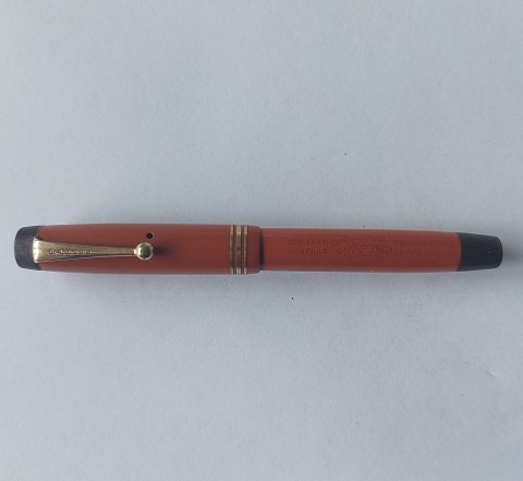 Coral red Lady Parker Lucky Curve Duofold fountain pen