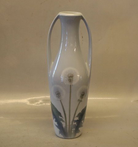 Art Nouveau 342-249 Kgl. Vase med to hanke 31 cm præ 1923 maler 42 Mælkebøtte Kongelig Dansk 