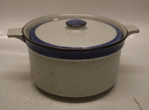 Stor lågskål med ører  10 x 16 cm Christine gråt og blåt Stentøjs Spisestel Knabstrup