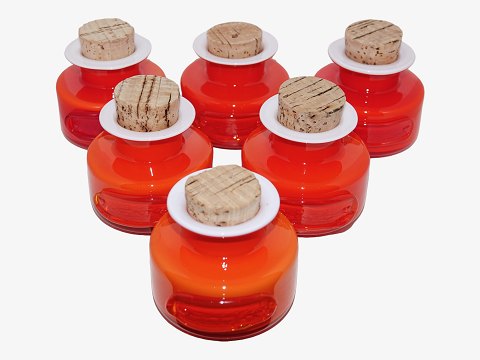 Holmegaard Red Palet spice jar with no text