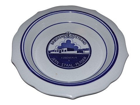 Aluminia reklame asietBrødrene Edstrand København,  Jern - Staal - Plader fra ca. 1939