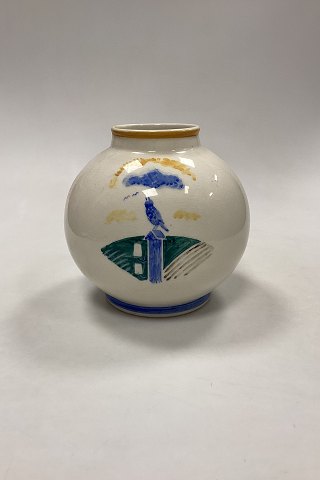 Aluminia Unika Vase af Kai Lange med motiv af Fugl 