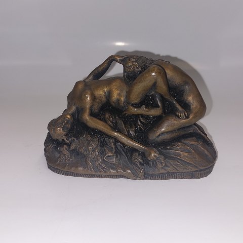 J. M. Lambeaux: Heavy erotic bronze patinated figure of two women