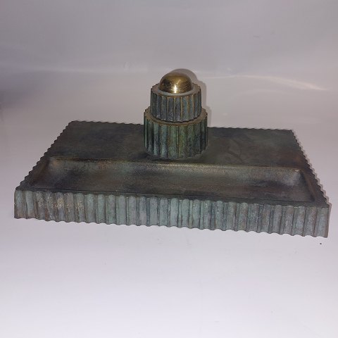 Pure Art Deco: Bronze ink well and tray from Fuglsang, Denmark 