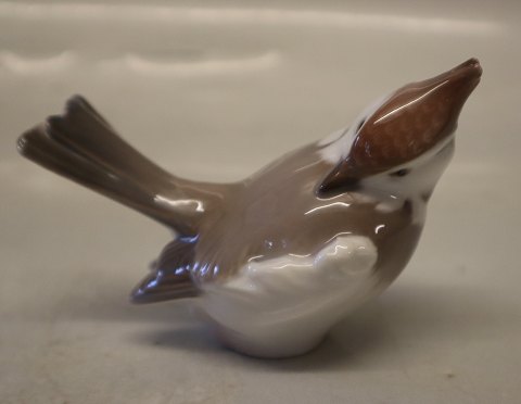 B&G 1675 Crested Tit 7 x 10 cm, Dahl Jensen  B&G Porcelain