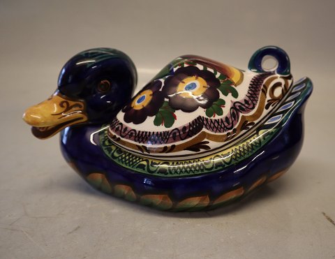 Aluminia Multi coloured 1186 - 1058 Duck Bonbon bowl with lid 9 x 17 cm  Aluminia 
