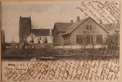 Postkort: Motiv fra Ørting Stjerne stempel ØRTING i 1904Gamle danske postkort købes og sælges  Hele samlinger købes Løse postkort og i album