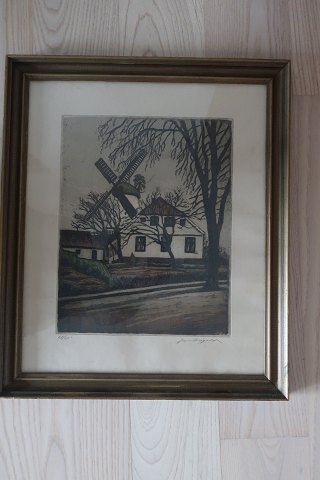RaderingDybbøl MølleSigneret af Jens Dragsbo,  21/25Jens Dragsbo: 1886-195451,5cm x 43,5cm