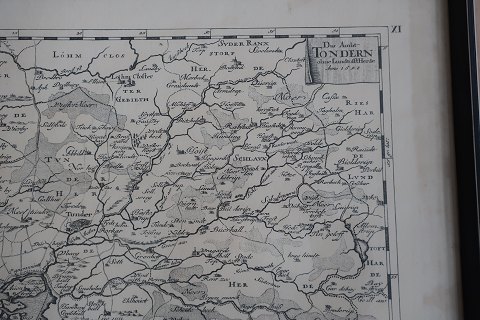 Landkort Tønder (Map of the town, Tonder, Denmark)"Der Amt Tondern ohne LundtofftHerde"1648H: 52cmW: 64cmIn frameIn a good condition