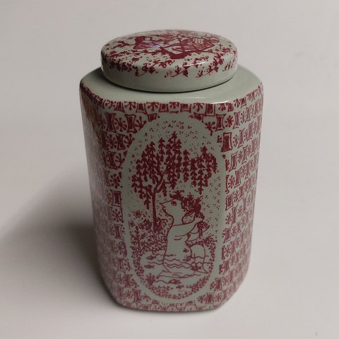 Bjørn Wiinblad: Tea caddy In faiance - Motif with Susanne bathing