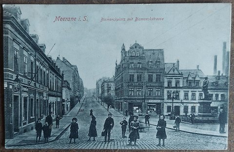 Postcard: Posing  on Bismarksstrasse, Merrane i. S. in GermanyGAMLE DANSKE POSTKORT KØBES - MOTIVER FRA DANSKE BYER