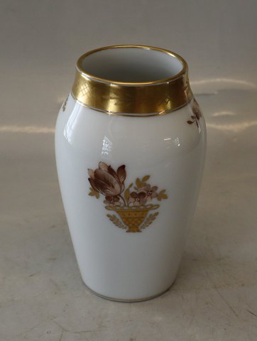 88 b-595 Vase 13 cm Guldkurv #595 Kongelig Dansk