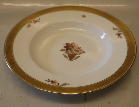 9587-595 Dyb tallerken 24,4 cm Guldkurv #595 Kongelig Dansk
