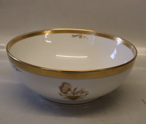 9723-595 Stor Skål 10 x 26,5 cm  Guldkurv #595 Kongelig Dansk