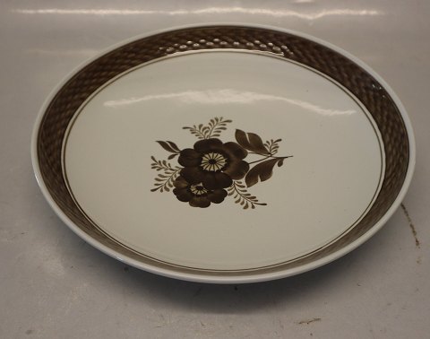 Brun Trankebar  0936-45 Kagefad, rundt 25 cm     Aluminia Fajance 