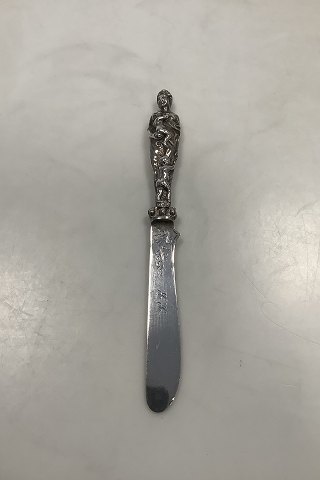 Charles Thomas Fox and George Fox Sterling Sølv Ornamental kniv med kvinde og børn fra 1841-1943